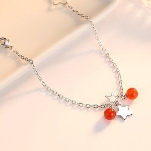 925 sterling silver agate pearl pentagram bracelet for Woman, J642